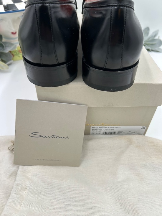 Men’s Santoni Black Santoni Penny Loafers. Size 12.5 US. Made in Italy. main image 8